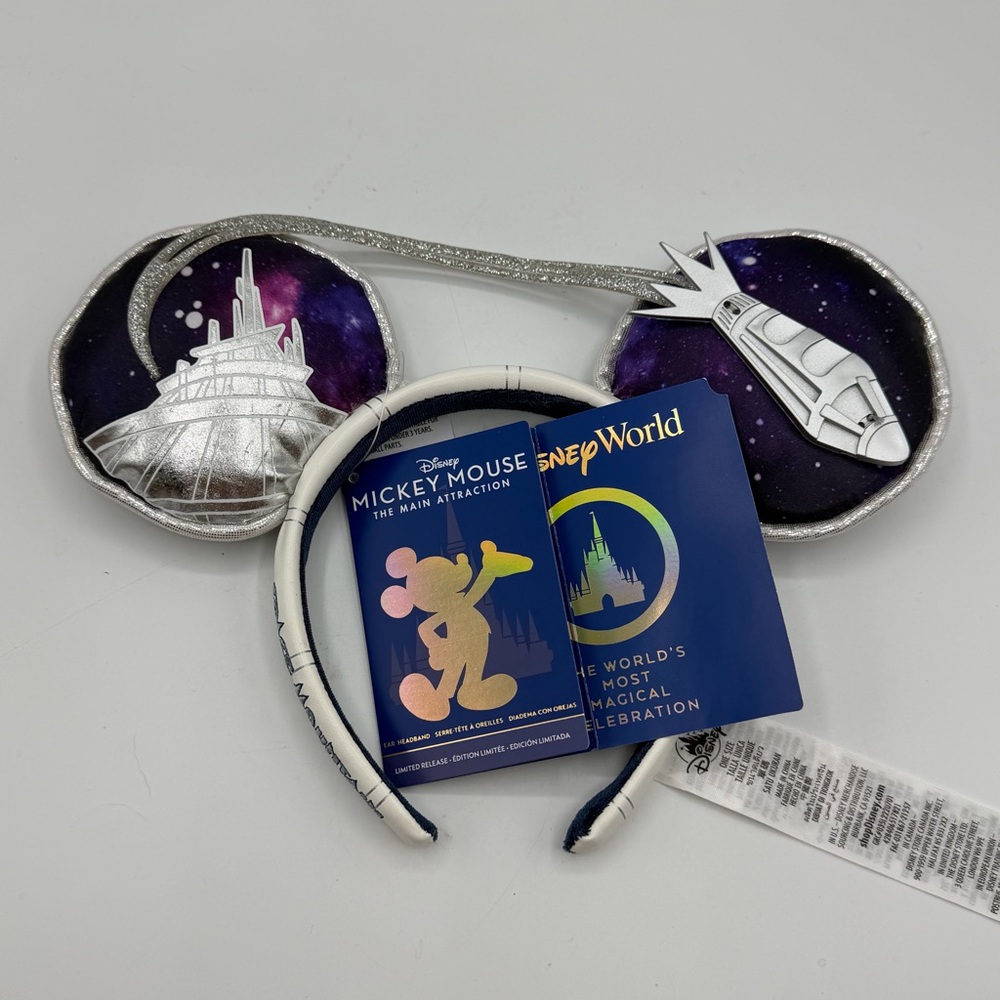 Disney Parks 50th Mickey Mouse Main Attraction Space Mountain Ears Headband NWT